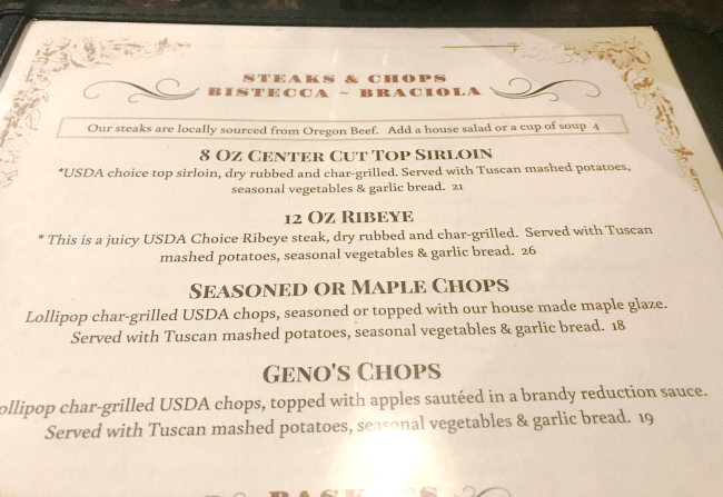 Genos Italian Grill in Redmond Oregon